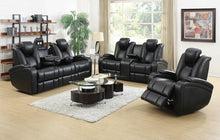Load image into Gallery viewer, Delange Motion Collection - Black - Delange Power^2 Loveseat With Headrests Black