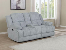 Load image into Gallery viewer, Grey - Waterbury Upholstered Motion Loveseat With Console Grey