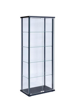 Load image into Gallery viewer, 5-shelf Glass Curio Cabinet Black And Clear