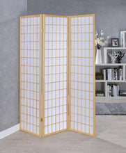 Load image into Gallery viewer, White - 3-panel Folding Screen Natural And White