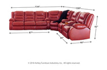 Load image into Gallery viewer, Vacherie - Salsa - Reclining Sofa, Wedge, Double Reclining Loveseat with Console Sectional