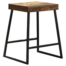 Load image into Gallery viewer, Mindo Backless Counter Height Stool Warm Chestnut And Matte Black
