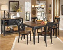 Load image into Gallery viewer, Owingsville - Black/Brown - 5 Pc. - Rectangular Dining Room Table, 4 Side Chairs