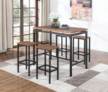 Load image into Gallery viewer, 5-piece Bar Set Weathered Chestnut And Black