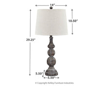 Load image into Gallery viewer, Mair - Antique Black - Poly Table Lamp (2/CN)