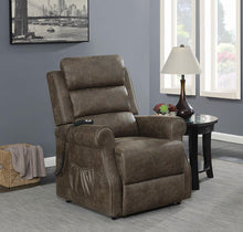 Load image into Gallery viewer, Living Room : Power Lift Recliner - Brown - Power Lift Recliner Brown