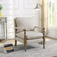 Load image into Gallery viewer, Beige - Upholstered Accent Chair With Casters Beige