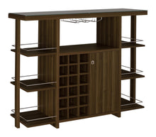 Load image into Gallery viewer, Bar Unit With Wine Bottle Storage Walnut