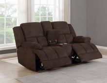 Load image into Gallery viewer, Brown - Waterbury Upholstered Power Loveseat With Console Brown