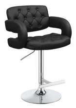 Load image into Gallery viewer, Rec Room/bar Stools: Height Adjustable - Black - 29" Adjustable Height Bar Stool Black And Chrome