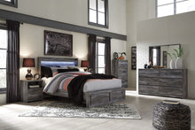 Load image into Gallery viewer, Baystorm - Gray - 6 Pc. - Dresser, Mirror, King Panel Bed with 2 Storage Drawers