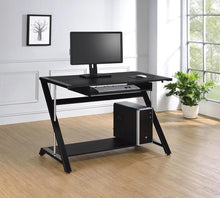 Load image into Gallery viewer, Mallet Collection - Mallet Computer Desk With Bottom Shelf Black
