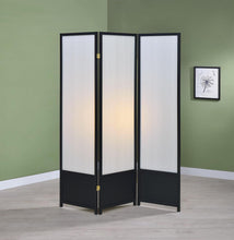 Load image into Gallery viewer, 3-panel Folding Floor Screen Translucent And Black