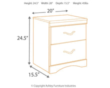 Load image into Gallery viewer, Zanbury - Merlot - Two Drawer Night Stand