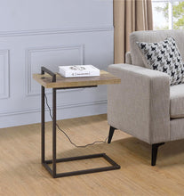 Load image into Gallery viewer, Rectangular Top Accent Table With Usb Port Weathered Pine