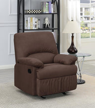 Load image into Gallery viewer, Living Room : Gliders Recliner - Chocolate - Upholstered Glider Recliner Chocolate