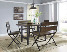 Load image into Gallery viewer, Kavara - Medium Brown - 5 Pc. - Rectangular Dining Room Counter Table, 2 Barstools, 2 Double Barstools