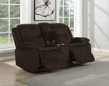 Load image into Gallery viewer, Brown - Jennings Upholstered Power Loveseat With Console Brown