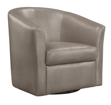 Load image into Gallery viewer, Accents : Chairs - Champagne - Upholstery Sloped Arm Accent Swivel Chair Champagne