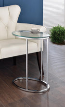 Load image into Gallery viewer, Oval Snack Table Chrome And Clear