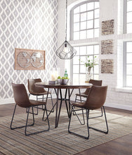 Load image into Gallery viewer, Centiar - Two-tone Brown - 5 Pc. - Round Dining Room Table, 4 Upholstered Side Chairs