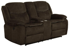 Load image into Gallery viewer, Brown - Jennings Upholstered Power Loveseat With Console Brown
