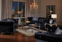 Load image into Gallery viewer, Abildgaard Collection - Black - Reventlow Tufted Loveseat Black