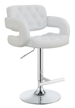 Load image into Gallery viewer, Rec Room/bar Stools: Height Adjustable - White - 29" Adjustable Height Bar Stool Chrome And White