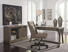 Load image into Gallery viewer, Luxenford - Grayish Brown - 2 Pc. - Large Leg Desk, Swivel Desk Chair