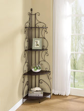 Load image into Gallery viewer, Home Office : Bookcases - 4-shelf Corner Bookcase Cappuccino And Copper