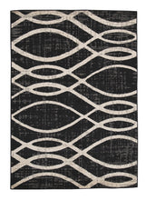 Load image into Gallery viewer, Avi - Black/Cream/Gray - Large Rug