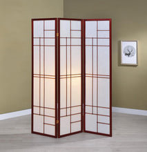 Load image into Gallery viewer, White - 3-panel Folding Floor Screen White And Cherry