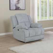 Load image into Gallery viewer, Grey - Waterbury Upholstered Power Glider Recliner Grey