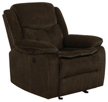 Load image into Gallery viewer, Brown - Jennings Upholstered Power Glider Recliner Brown
