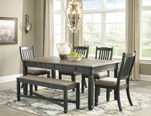 Load image into Gallery viewer, Tyler Creek - Black/Gray - 7 Pc. - Rectangular Dining Room Table, 6 Upholstered Side Chairs