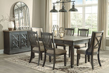 Load image into Gallery viewer, Tyler Creek - Black/Gray - 7 Pc. - Rectangular Dining Room Table, 6 Upholstered Side Chairs