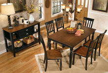 Load image into Gallery viewer, Owingsville - Black/Brown - 7 Pc. - Rectangular Dining Room Table, 6 Side Chairs