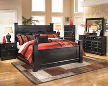 Load image into Gallery viewer, Shay - Almost Black - 8 Pc. - Dresser, Mirror, King Poster Bed, 2 Nightstands