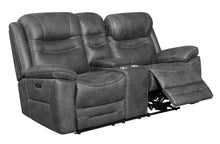 Load image into Gallery viewer, Hemer Motion Collection - Dark Grey - Hemer Upholstered Power^2 Loveseat Dark Grey