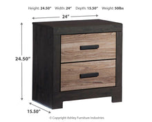 Load image into Gallery viewer, Harlinton - Warm Gray/Charcoal - Two Drawer Night Stand