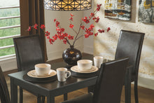 Load image into Gallery viewer, Kimonte - Dark Brown - 5 Pc. - Rectangular Dining Room Table, 4 Upholstered Side Chairs