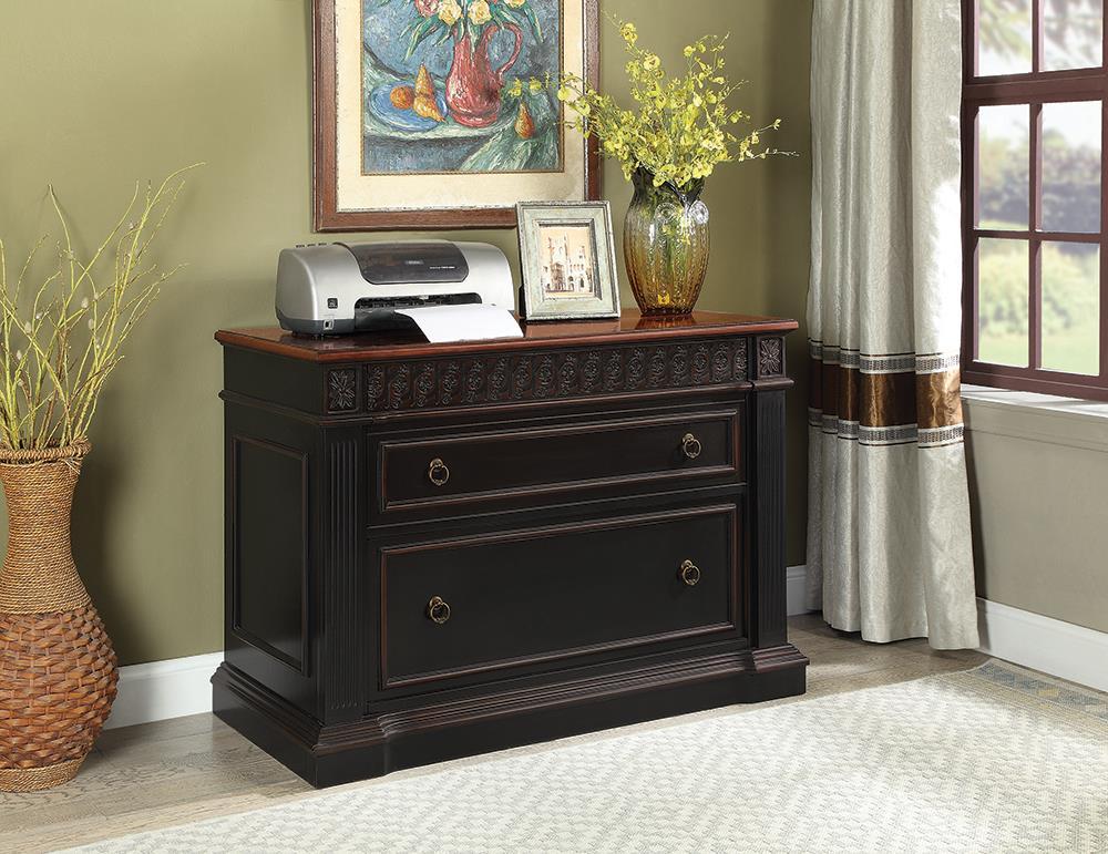 Rowan Collection - Rowan 2-drawer File Cabinet Black And Chestnut