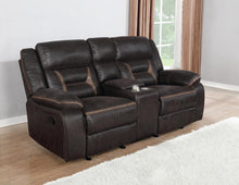 Load image into Gallery viewer, Brown - Glider Loveseat W/ Console