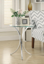 Load image into Gallery viewer, Round Accent Table With Curved Legs Chrome