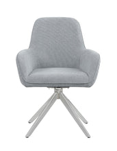 Load image into Gallery viewer, Light Grey - Abby Flare Arm Side Chair Light Grey And Chrome