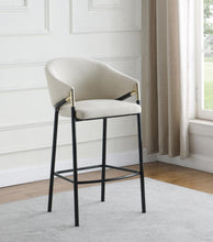 Load image into Gallery viewer, Beige - Sloped Arm Bar Stools Beige And Glossy Black (Set of 2)