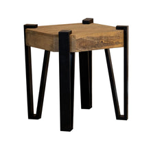 Load image into Gallery viewer, Wooden Square Top End Table Natural And Matte Black