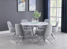 Load image into Gallery viewer, Light Grey - Abby Flare Arm Side Chair Light Grey And Chrome