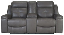 Load image into Gallery viewer, Jesolo - Dark Gray - DBL Rec Loveseat w/Console