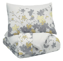 Load image into Gallery viewer, Maureen - Gray/Yellow - King Comforter Set